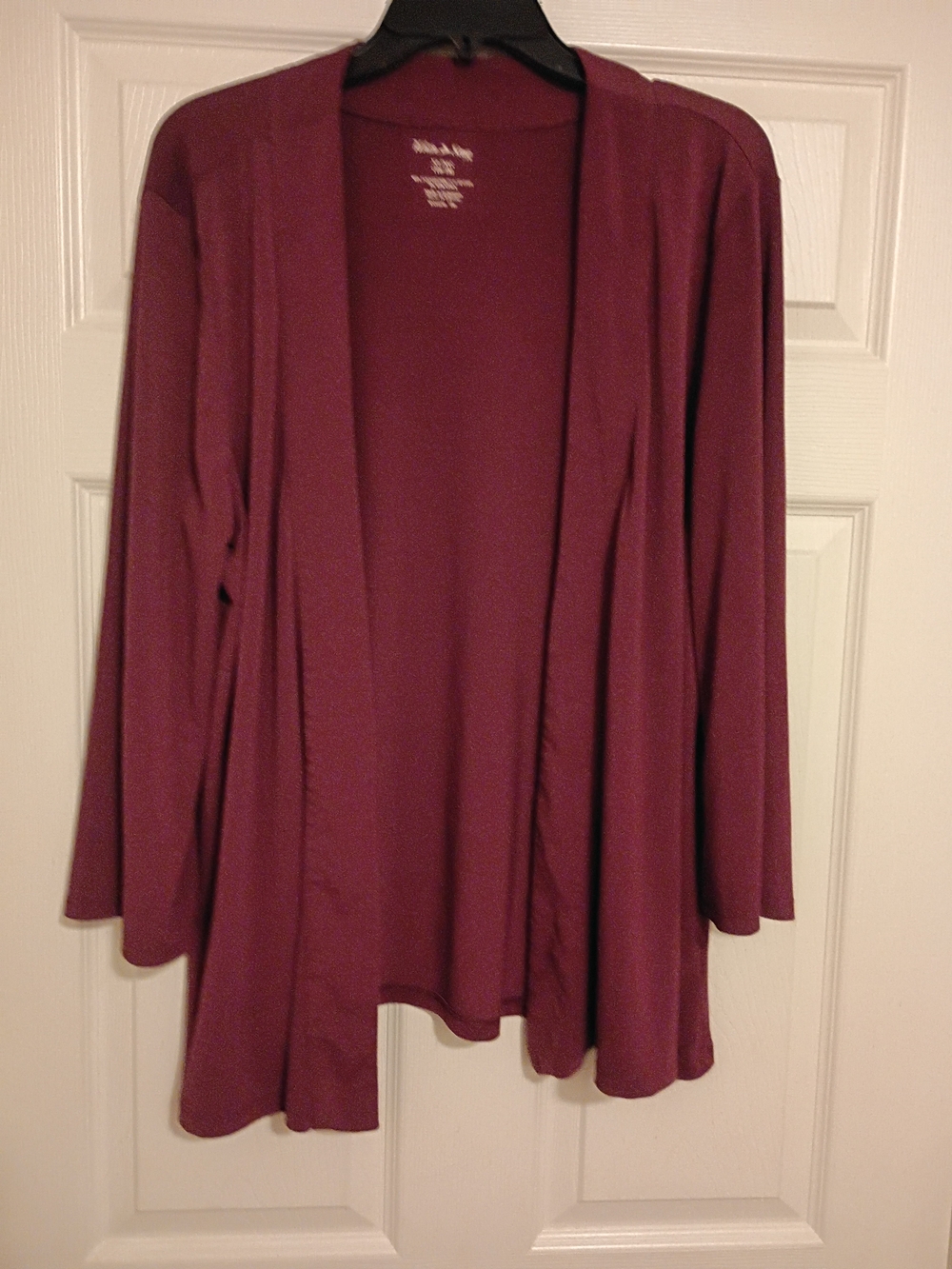 White Stag Open-Front Cardigan in Burgundy